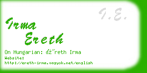 irma ereth business card